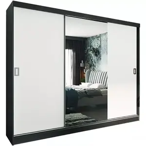 Šatní skříň Retro 200 1l Grafit / Přední Bílý obraz