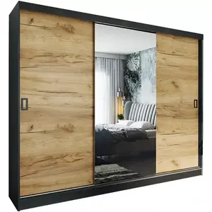 Šatní skříň Retro 200 1l Grafit / Přední Craft obraz