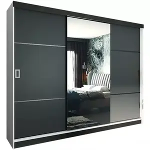 Šatní skříň Retro 200 3l Bílý / Přední Grafit obraz