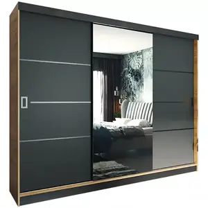 Šatní skříň Retro 200 4l Craft / Přední Grafit obraz
