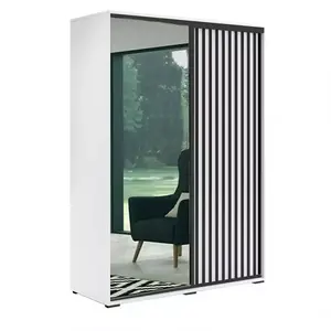 Šatní skříň Atena bílá/lamela černá 150x215x62 obraz