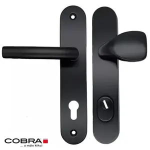 Bezpečnostní štítové dveřní kování Cobra C101 PZ72 LI/RE s překrytkou, černá obraz