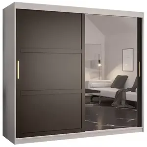 Šatní skříň Amiro 2 200 bílý/černý obraz