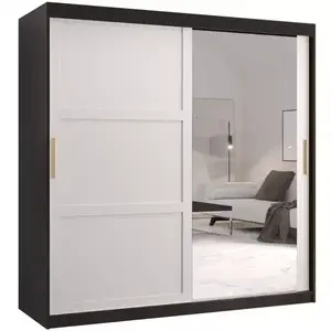 Šatní skříň Amiro 2 180 černý/bílý obraz