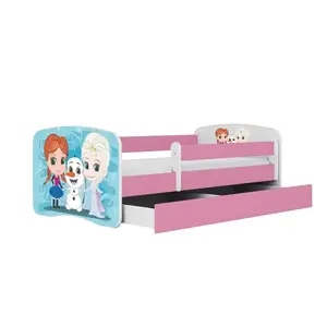 Dětská postel Babydreams+Sz+M růžová 70x140 Zimní kamarádi obraz