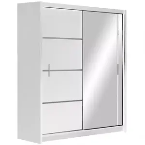 Šatní skříň Vista 180 bílá / zrcadlo obraz