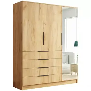 Šatní skříň Bogota 150 craft zlatá+rukojeť černá obraz