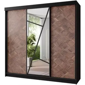 Šatní skříň Vena 200 černá + art deco obraz