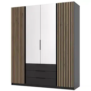 Šatní skříň Kaja BL/BL-EV 2LAM 2 Zrcadlo 3S obraz