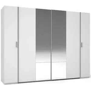 Šatní skříň Store 2D+2D III20-B bílá/zrcadlo obraz