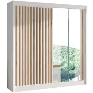 Šatní skříň Ladder 203 bílá/lamely dub craft obraz