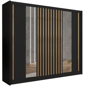 Šatní skříň Ladder 250 černá/lamely dub craft obraz