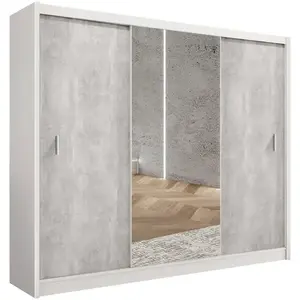 Šatní skříň Stone 250 bílá/beton obraz