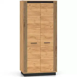 Šatní skříň Urso 03 dub craft zlatá/černá obraz