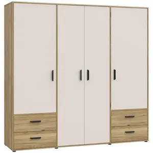 Šatní skříň Mokkaro MOKS841-M802 písek/dub mauvella obraz