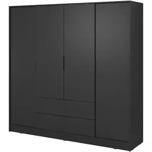 Šatní skříň Kelly 4D bez zrcadla černá obraz