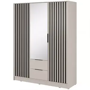 Šatní skříň Nelly 3d zrcadlo cashmere/lamela artisan obraz