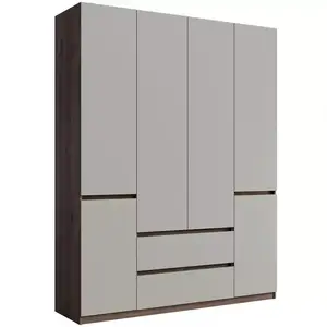 Šatní skříň 6D 2SZ Madison 46 šedá/ořech elegant obraz