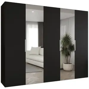 Šatní skříň Marbella II 250 černá/stříbrná obraz