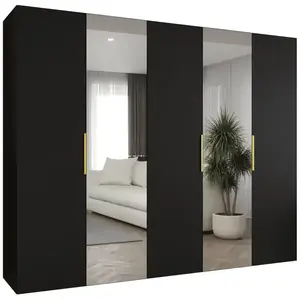 Šatní skříň Marbella II 250 černá/zlatá obraz