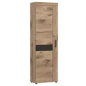 Šatní skříň Grano GRNGS1L 1D dub viking/pvc dub viking/pvc šedý vesmír obraz