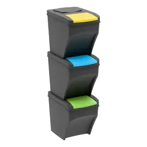 Odpadkový koš na reciklaci 3x25l – 39x29x99h obraz