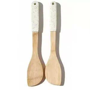 Vařečka šikmá bambusová bílá 32*6CM UT03532BS17 obraz