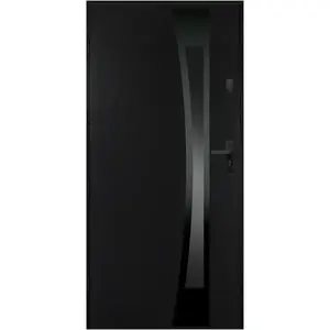 Hliníkovo-ocelové vchodové dveře bezpečnostní RC2 Asteria 90 L tmavý antracit černá inox/grafitová obraz