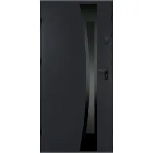 Hliníkovo-ocelové vchodové dveře bezpečnostní RC2 Asteria 90 L antracit černá inox/grafitová obraz
