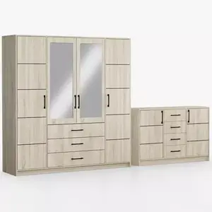 Sestav šatní skříň Belluno 200 sonoma + komoda Belluno 150 obraz