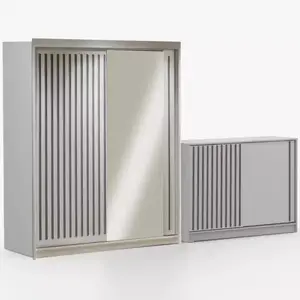 Sestav šatní skříň Royal 150 bílá + komoda Royal 150 obraz