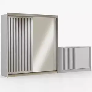 Sestav šatní skříň Royal 203 bílá + komoda Royal 150 obraz