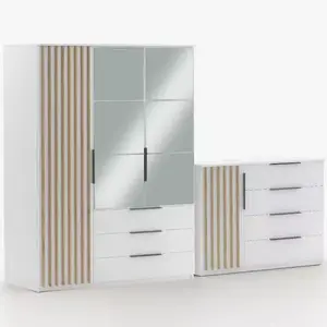 Sestav šatní skříň Sorento bílá 150 + komoda Sorento 120 obraz