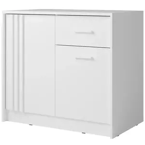 Komoda Canada CY-21 bílý, bílé úchytky obraz