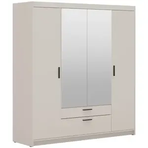 Šatní skříň Elena 4D 2S zrcadlo pískově béžová obraz