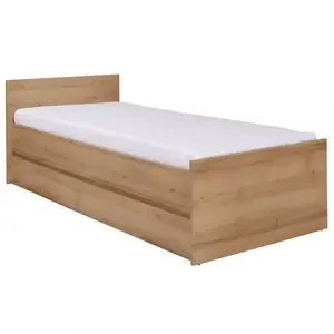 Postel s dřevěným rámem Cosmo C15 dub riviera obraz