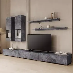 Obývací stěna Baros 10 tmavý beton obraz