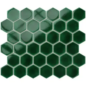 Mozaika Heksagon Deep Green 27.7/32.3 obraz