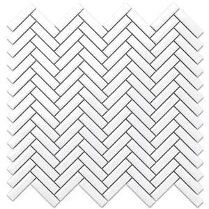 Mozaika Mini Chevron White Gloss 27/28 obraz