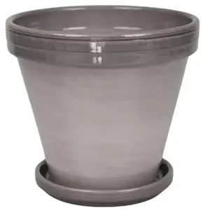 Květináč BLT šedý lazur 10 cm + podmiska 9 cm obraz