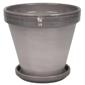 Květináč BLT šedý lazur 18 cm + podmiska 16 cm obraz