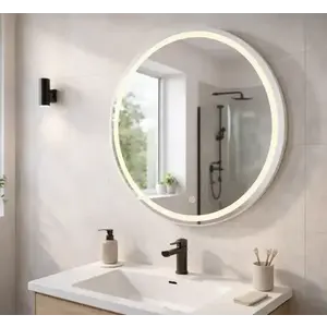 Koupelnové zrcadlo s LED osvětlením 60 mm obraz