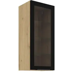 Kuchyňská skříňka - vitrína černá/artisan 40GS-90 1F obraz