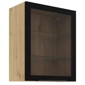 Kuchyňská skříňka - vitrína černá/artisan 60GS-72 1F obraz