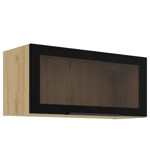 Kuchyňská skříňka - vitrína černá/artisan 80GUS-36 1F obraz