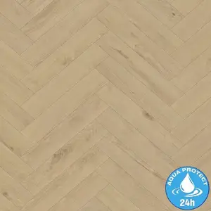 Laminátová podlaha vodeodolná Dub Blonde Montanara 8mm AC5 Herringbone K847 obraz