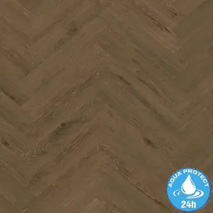 Laminátová podlaha vodeodolná Dub Dark Montanara 8mm AC5 Herringbone K849 obraz