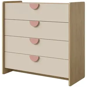 Komoda Lexi 10 cremona/makadamie/růžová obraz