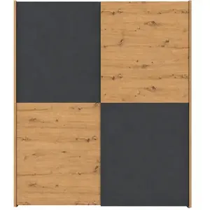 Šatní skříň Larisa 170 Artisan/Černý rám Artisan obraz