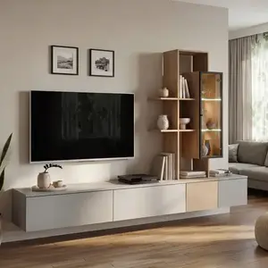 Obývací stěna Leo AGDC LO Arctic grey/Cremona oak obraz